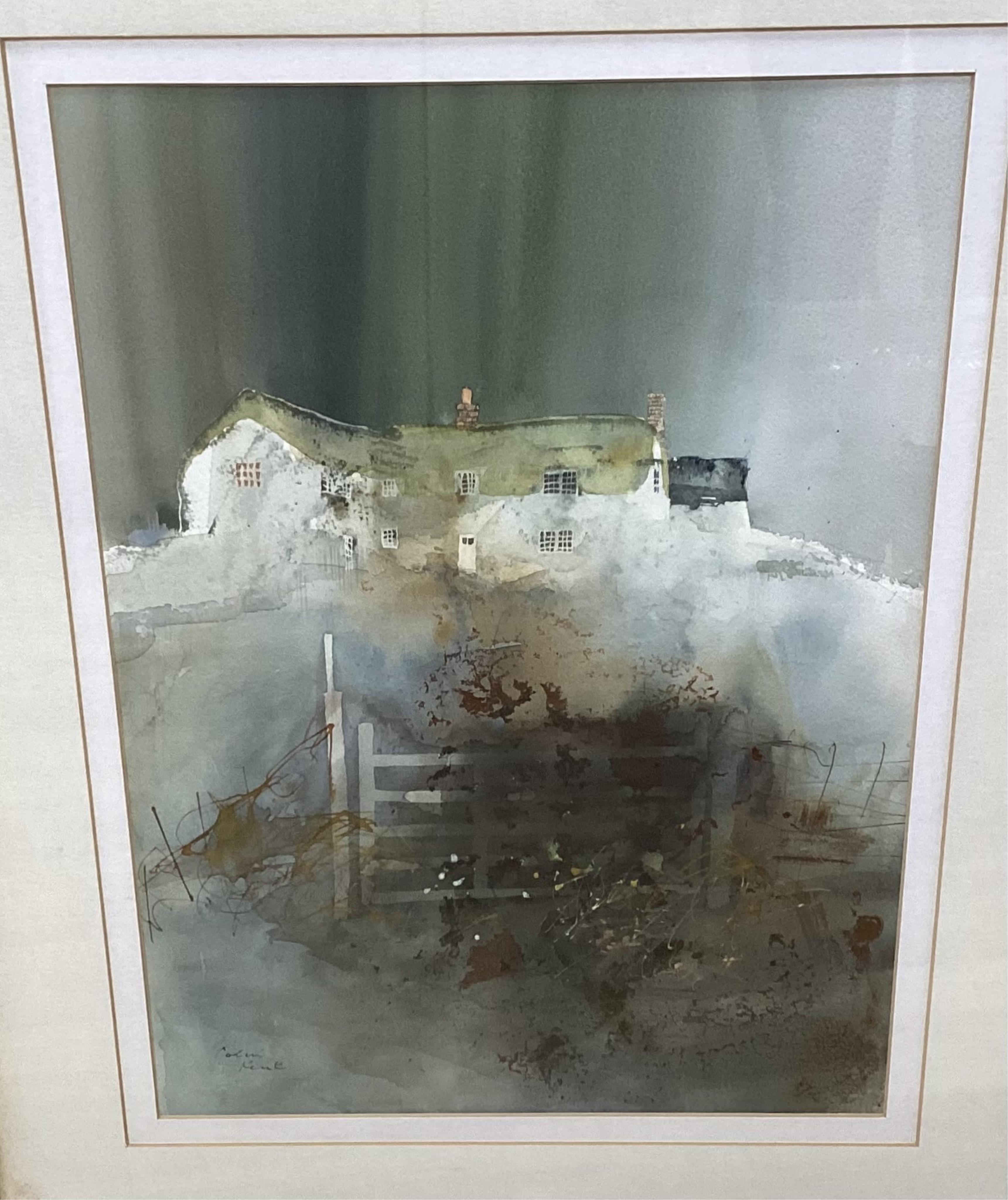 Colin Kent (b.1938), gateway before a cottage, signed, watercolour, 43 x 30cm